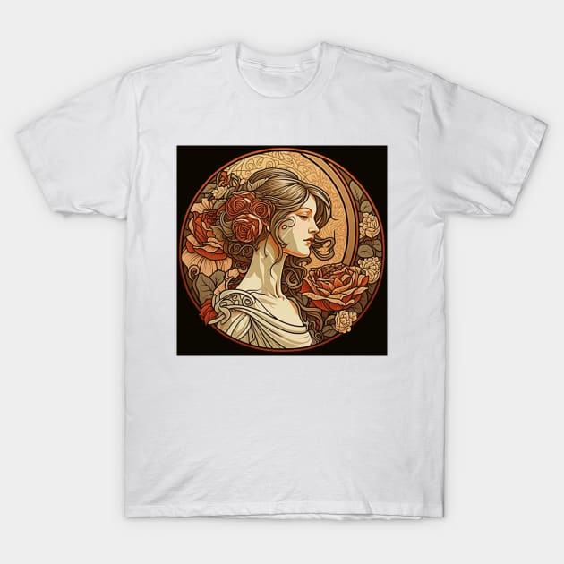 Roman Lady with Roses T-Shirt by ArtNouveauChic